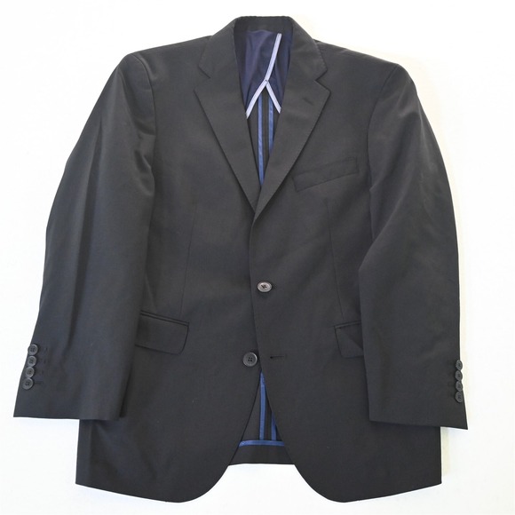 Cole Haan 40S Black Grand OS Wool Soft Shoulder Blazer Suit Jacket Sport Coat‎